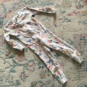 Hanna Andersson Organic Cotton Toddler Onesie Zip Pajamas Floral Pink Size 3
